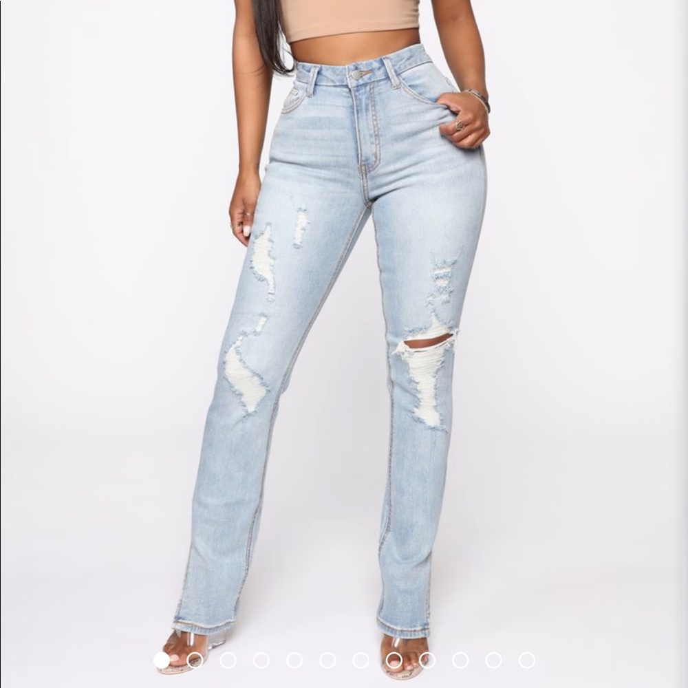 High rise straight leg jeans